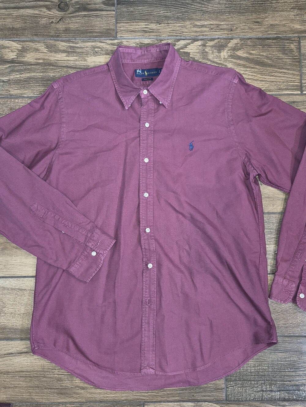 Polo by Ralph Lauren Men’s Burgundy Long-Sleeve Button-Down Shirt